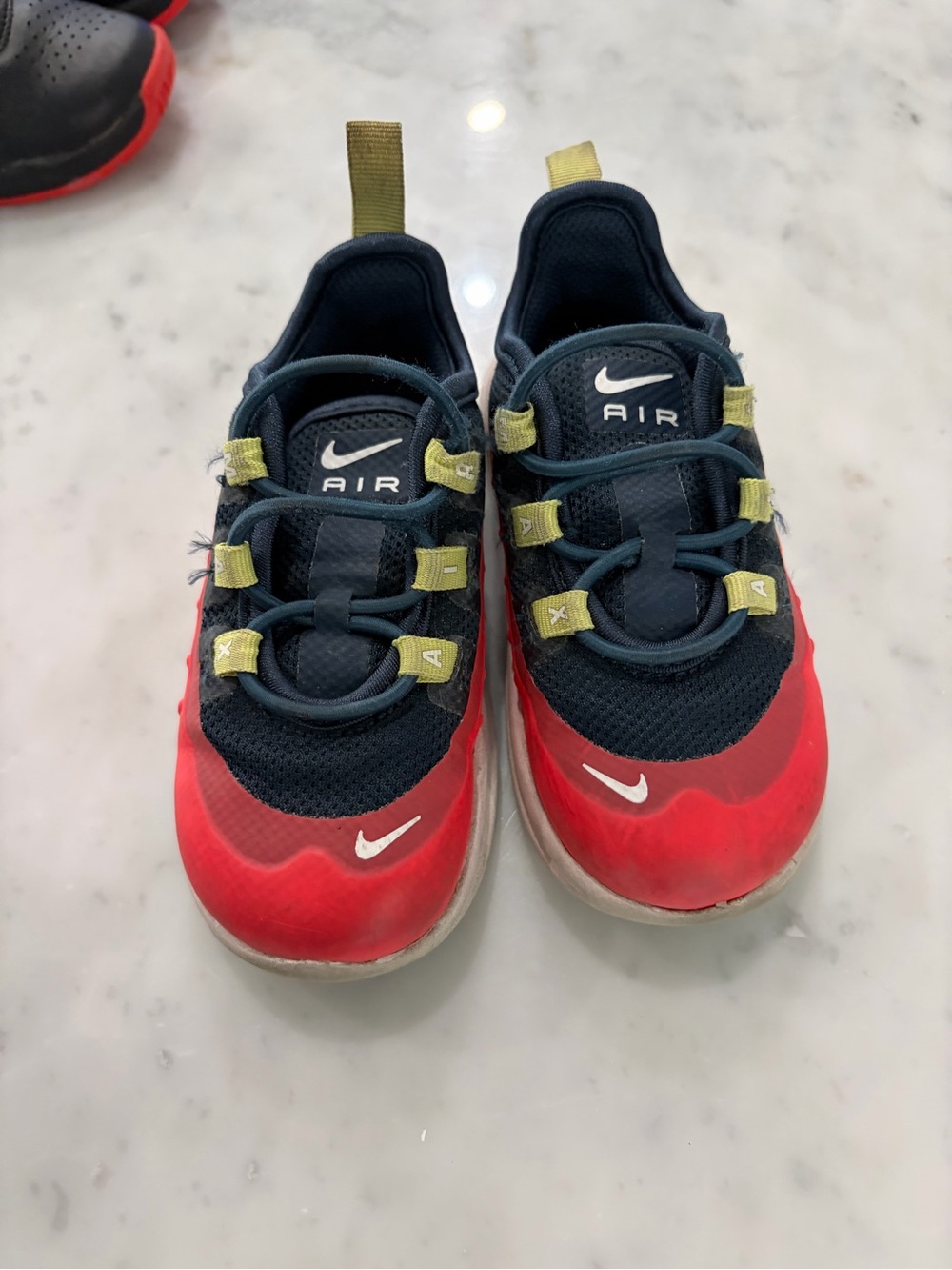 Nike Kids Air Sneakers in Red, Black and Olive